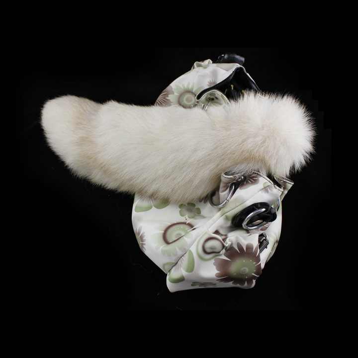 Llavero Cola De Zorro Real Natural 40 Cm | Piel Nórdica Sin Teñir | Ético Con Mosquetón Dorado | Fosrion