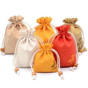 Petit sac en jute personnalisé de haute qualité, des sacs cadeaux pour bijoux, à cordon coulissant