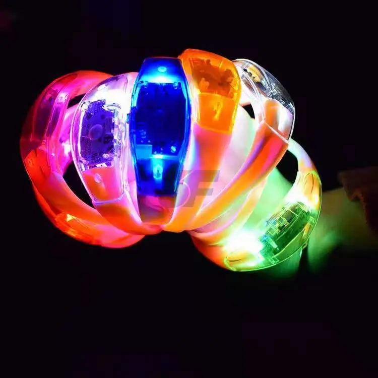 Pulseira de led multicolorida, pulseira de led tpu para controle de voz, concerto, multicolor, ativado por som, brilho, luz