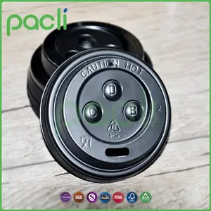 CSIC Pacli Black PS Sipper Deckel für Hot Cups Isoliertes Drei-Augen-Design