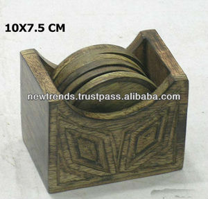 Sous-verres en bois à forte demande Fournitures de stockage décoratives pour la maison et le bureau Vente chaude pour les ustensiles de cuisine - Product Image 2