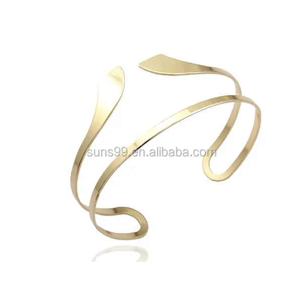 De acero inoxidable de moda Egipto Bar curva Geo abierto brazalete superior del brazo brazalete pulsera de regalo