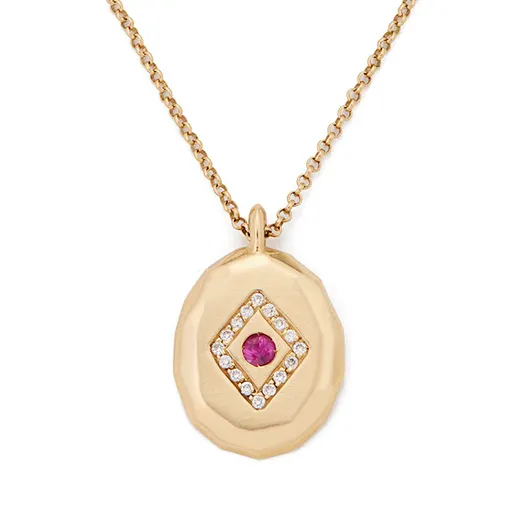 Gemnel 925 Sterling silver Gold plated ruby zirconia lady silver jewelry coin long chain necklace real gold