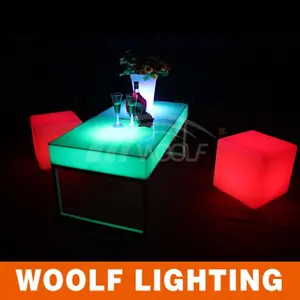 led lighted glass top rotating center dining tables