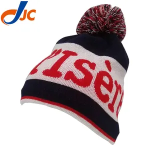 Topi Beanie Pom Pom Bobble Musim Dingin, Topi Rajut Kabel