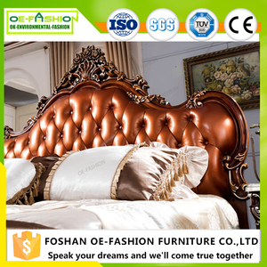 OE- FASHION <strong>Rustic</strong> Style Luxurious Solid Wood Leather <strong>Bed</strong> Is in Bedroom Furniture - Product Image 2