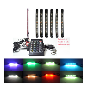 6 pcs dimmable <span class=keywords><strong>led</strong></span> bande <span class=keywords><strong>moto</strong></span> <span class=keywords><strong>neon</strong></span> light kit avec DEUX télécommande - Product Image 1