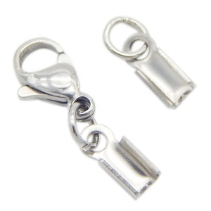 2 pièces de <span class=keywords><strong>pince</strong></span> <span class=keywords><strong>à</strong></span> dents en acier inoxydable, fermoir <span class=keywords><strong>à</strong></span> homard, jeux de chaînes pour Bracelet en cuir de 3mm de diamètre, boucle pour <span class=keywords><strong>collier</strong></span>, accessoires de bricolage - Product Image 4