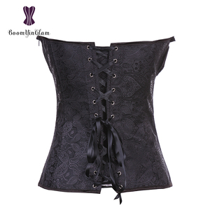 <span class=keywords><strong>Corset</strong></span> Jacquard pour femme, élégant, style Renaissance, bustier princesse, motif Paisley, grandes tailles, noir, XXXXX-L - Product Image 3
