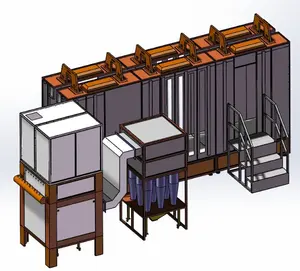 Sistema Automático de recuperación de ciclones MONO, cabina de pulverización de pintura en polvo