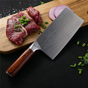 Coltello <span class=keywords><strong>da</strong></span> <span class=keywords><strong>Cucina</strong></span> Cinese con Manico Colorato e Motivo Damascato - Product Image 4