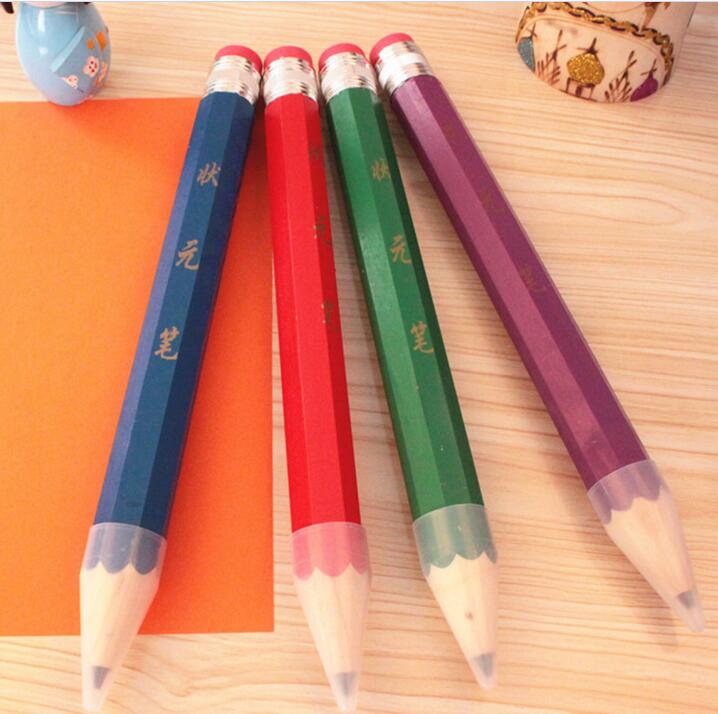 Джамбо круглые карандаши дешевый деревянный материал для рекламы огромный гигантский карандаш