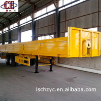 Semirremolques planos de 3 ejes, camión de 40 pies, hecho en china, dimensiones de remolque a plataforma
