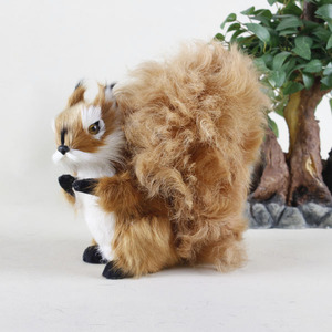 Done up handmade toy real fur <span class=keywords><strong>animal</strong></span> Christmas decoration squirrel - Product Image 6