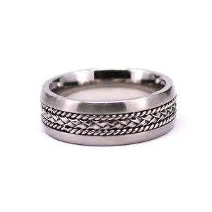 THX Jewely cincin pernikahan 925 tali perak tatahan tali kustom membuat gelang Titanium dengan rantai kepang Inlay cincin pernikahan