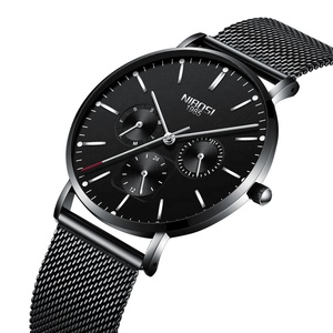 50 Stuks Custom Logo Nibosi 2321-1 Fabriek Direct Nibosi Mode Heren Horloge Ultra-Dunne Mesh Riem Quartz Horloge Groothandel - Product Image 2