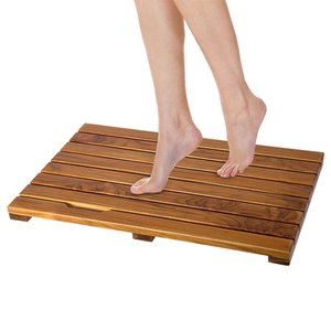 Bath <strong>Shower</strong> <strong>Mat</strong> Teak <strong>Wood</strong> Luxury Spa Solid Indoor / Outdoor Inside or on the Bathroom Bath <strong>Mat</strong> Sustainable,non Slip Hang Tag - Product Image 4