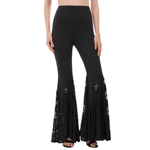 SD donna Vintage stile gotico Steampunk pizzo Patchwork pantaloni a zampa pantaloni SL000048 - Product Image 3