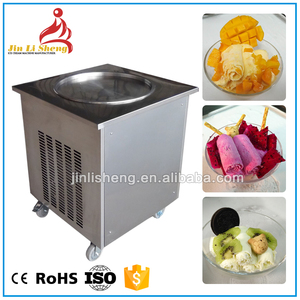 Tailandia Stir Fry máquina sola Ronda cuadrado plana pan rodillo instante helado rollo frito helado rollo Máquina - Product Image 1