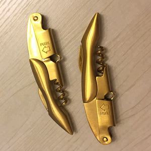 Couteau de sommelier en acier inoxydable doré élégant de haute qualité tire-bouchon ouvre-vin Portable pour la maison Bar utiliser Logo personnalisable - Product Image 6