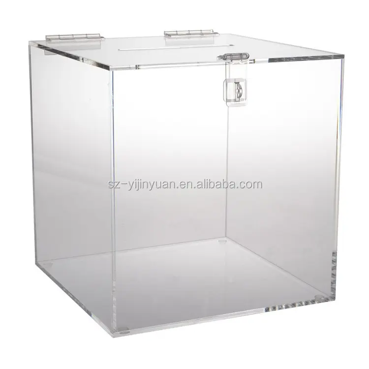 large square clear acrylic ballot boxes