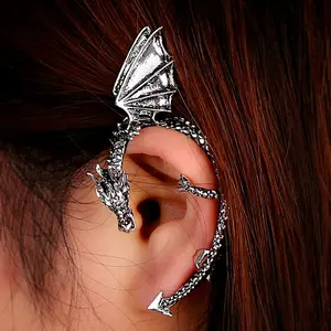 Retro Vintage Gothic Rock Punk Twine Rồng Shape Ear Cuff Earring Đối Với Phụ Nữ Người Đàn Ông Bông Tai