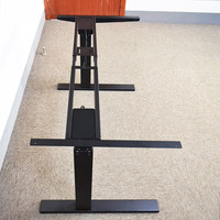 Bureau d'ordinateur de bureau électrique réglable en hauteur à double moteur et 2 pieds, avec fonction anti-collision, pour position assise-debout