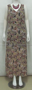 Pasos bastante sexy cuello en V con collar summer long maxi floral vestido ocasional de la gasa barato 2015 - Product Image 1