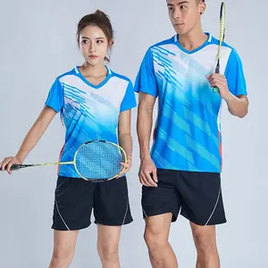 Stile di modo di polo camicia cielo blu badminton pullover colletto della camicia delle donne di sport a buon mercato