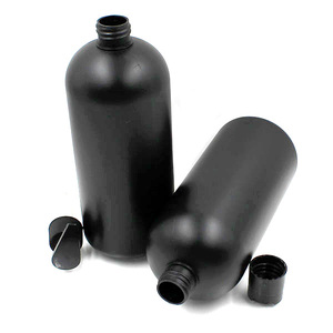 1 литр 1000 мл пустые HDPE черный матовый шампунь для волос пластиковая бутылка с насосом - Product Image 3