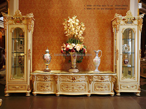 Luxury French Rococo Living Room Furnitur TV <strong>Cabinet</strong> Set/ <strong>Retro</strong> Vivid Hand Carved Solid Wood TV <strong>Cabinet</strong> &amp; Display <strong>Cabinet</strong> - Product Image 5