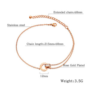 Moda all'ingrosso titanio <span class=keywords><strong>oro</strong></span> <span class=keywords><strong>rosa</strong></span> <span class=keywords><strong>cavigliera</strong></span> donna carattere in acciaio inox <span class=keywords><strong>cavigliera</strong></span> per le donne - Product Image 4