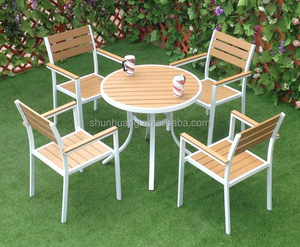 De <span class=keywords><strong>Jardín</strong></span> del patio de juegos de comedor de <span class=keywords><strong>madera</strong></span> de muebles de plástico <span class=keywords><strong>sillas</strong></span> <span class=keywords><strong>y</strong></span> <span class=keywords><strong>mesa</strong></span> cuadrada 5pcs - Product Image 3