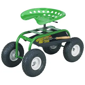 Zware Swivel Rolling Tuin Tractor Werk Seat Winkelwagen