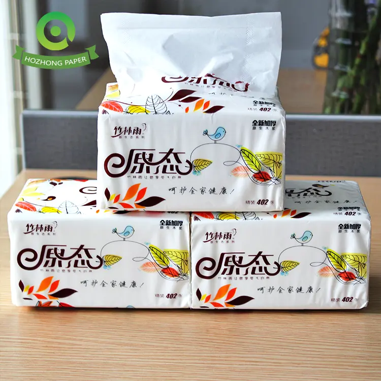 Professional manufacturer skin-friendly soft pack facial tissue custom printed facial tissue paper