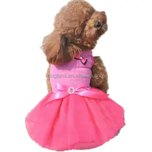 Pet Princess Pink Wedding Dress Dog Wedding Clothes Dog T -Shirt Pet Cloth