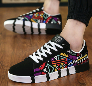 Hotsale Man <strong>Shoes</strong> Fashion Casual <strong>slip</strong> <strong>on</strong> Lace up custom Wholesale <strong>Canvas</strong> Print <strong>men</strong> <strong>Shoes</strong> - Product Image 4