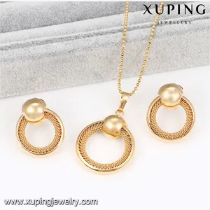 Xuping-Conjunto de joyería de oro de 18 quilates, colgante y pendiente sin piedra, novedad de 63825