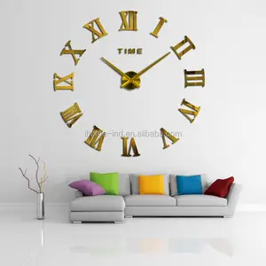 Wall Stickers Clock Mechanism DIY Mirror Clock Quartz Wall CLOCKS Creative Large Roman Numbers 3D Movement Living Room Acrylic