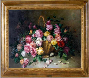 Splendida Struttura In Legno Massello <span class=keywords><strong>Pittura</strong></span> A <span class=keywords><strong>Olio</strong></span> Del Fiore, Angique Gold Trim Legno Lucidatura Incorniciato <span class=keywords><strong>Pittura</strong></span> A <span class=keywords><strong>Olio</strong></span> <span class=keywords><strong>Pittura</strong></span> Murale - Product Image 1