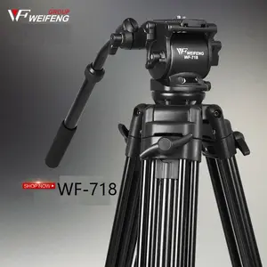 Wefeng WF718 专业摄像三脚架单反相机重型三脚架带液压云台 1.8 m 高负载 8千克批发