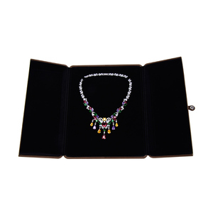 Zebo dài sang trọng Hộp nhẫn nhung đồ trang sức bao bì hộp Hot Bán trường hợp với logo tùy chỉnh Vòng cổ Hộp quà tặng - Product Image 3