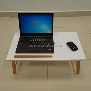 White <strong>Bamboo</strong> Wooden Multifunctional Adjustable Portable Foldable Laptop <strong>Table</strong> - Product Image 2