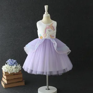 B 2024, высококачественное Модное Вечернее Бальное Платье с единорогом, праздничное платье для девочек