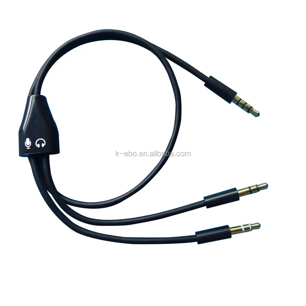 3.5mm audio headphone microphone splitter cable adapter 50cm 2 male to 1 male.