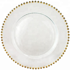 <span class=keywords><strong>Assiettes</strong></span> de présentation <span class=keywords><strong>en</strong></span> <span class=keywords><strong>verre</strong></span> perlé or et argent pour mariage, vente <span class=keywords><strong>en</strong></span> gros à prix réduit - Product Image 1