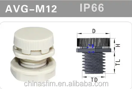 Ip66 impermeabile, antipolvere air vent ghiandola M12 * 1.5 per il settore elettrico