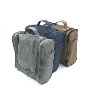 Large Heavy-Duty Polyester Hanging Toiletry Bag Waterproof <b>Travel</b> Cosmetic <b>Kit</b> with Durable Hook Geometric Pattern Make-Up Bag - Product Image 6