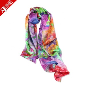 Bufanda de seda satinada para mujer, pañuelos de seda con estampado Digital personalizado, diseño propio, venta al por mayor, China, 100 - Product Image 1