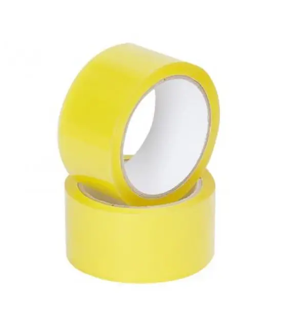 Bailida China Yiwu factory yellow yellowish clear bopp plastic carton use packing adhesive tape